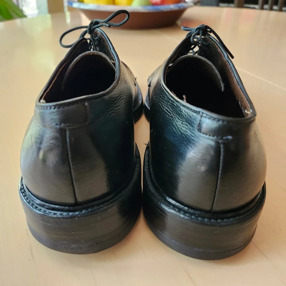 Allen Edmonds Leeds Blucher Oxford Shoes Mens Size 8 Black 9518 USA Leather